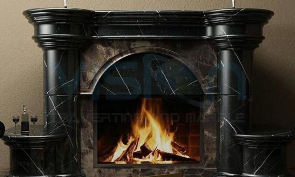 Alexandrette Black Marble Fireplace